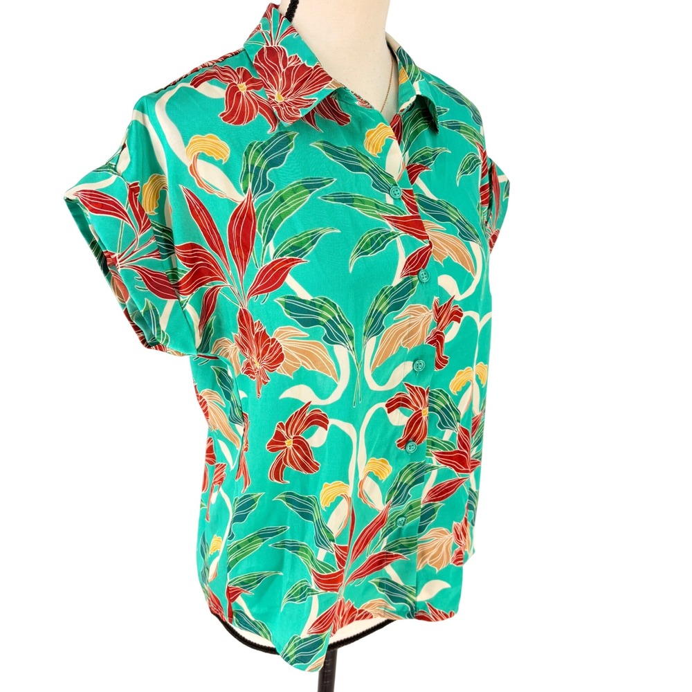 INC International Concepts Floral Print Short Sleeve Button-Up Shirt - Picture 6 of 9